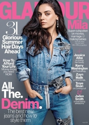 Mila Kunis estampa a capa da edição de agosto da revista "Glamour" - Reprodução/Glamour