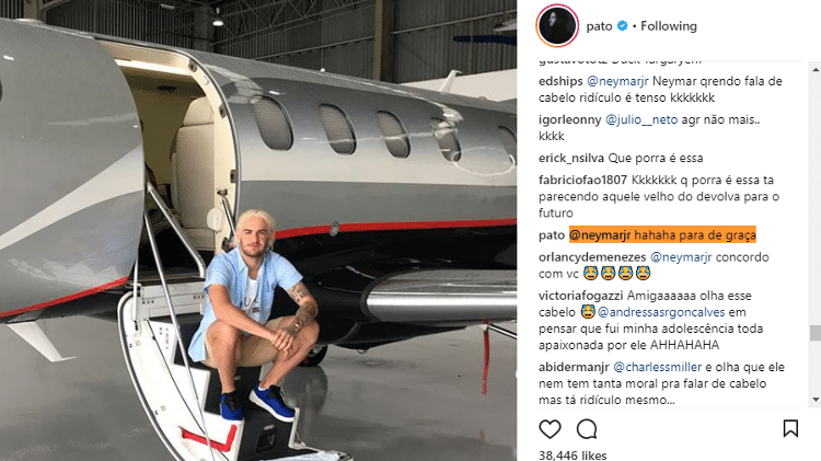 Alexandre Pato responde a comentário de Neymar - Reprodução/Instagram - Reprodução/Instagram