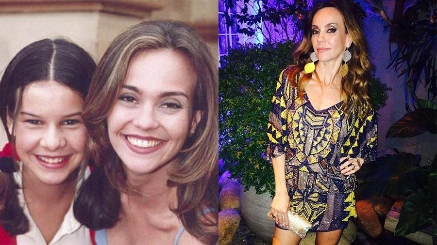 Quando viveu a professorinha Carolina em "Chiquititas", Flávia Monteiro tinha apenas 25 anos. Agora, aos 45, mãe de  Sophia, 2 anos, a atriz está ainda mais bela e com o corpo de "menininha" - Divulgação e Reprodução/Instagram
