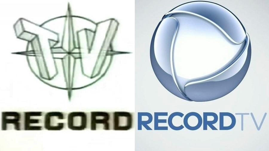 Logotipos da Record em 1953 e em 2018 - Montagem/UOL/Reprodução