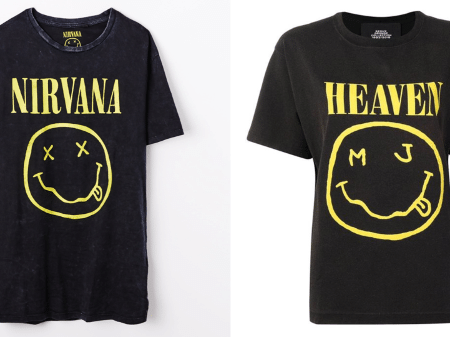 A camiseta oficial do Nirvana e a camiseta da marca Marc Jacobs - Reprodução