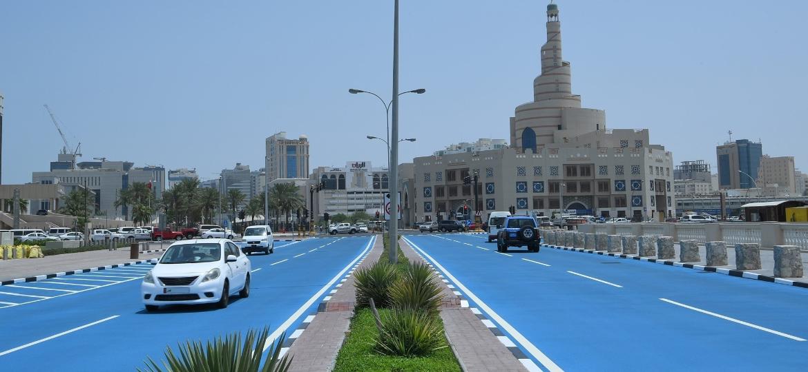 Ruas azuis de Doha - Facebook/Ministério do Interior do Qatar
