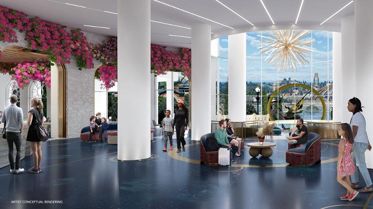 O lobby do novo hotel