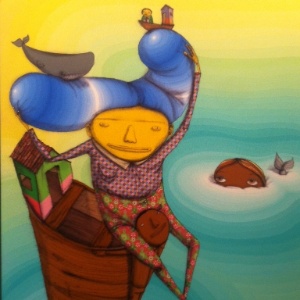 Obra d'Osgemeos na SP-Arte - Roseane Aguirra/UOL - Roseane Aguirra/UOL