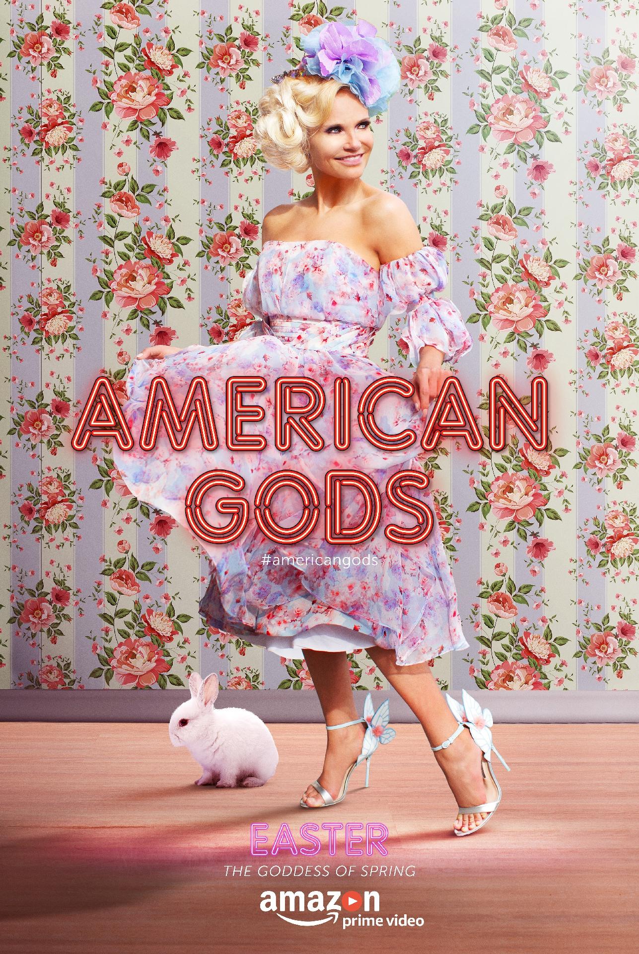 Cartaz da série "American Gods" com a personagem Easter, a deusa da primavera - Divulgação