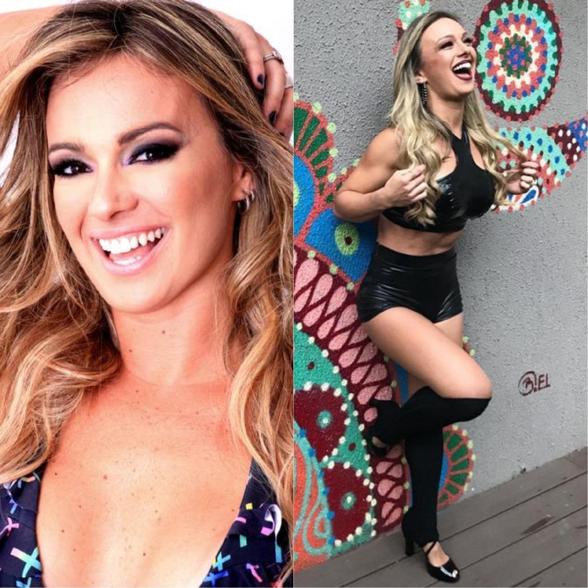 Ela entrou em 2009 no Faustão e com oito anos de convívio não é à toa que o apresentador chama a dançarina Carol Soares de "Carolzinha". Aos 34 anos, ela recebeu há um mês a notícia que vai ser mãe de primeira viagem e ainda não anunciou oficialmente, mas todo mundo já a cumprimenta nos bastidores pelo bebê, fruto do seu relacionamento com o irmão do modelo Paulo Zulu - Divulgação TVGlobo/Instagram/Montagem UOL