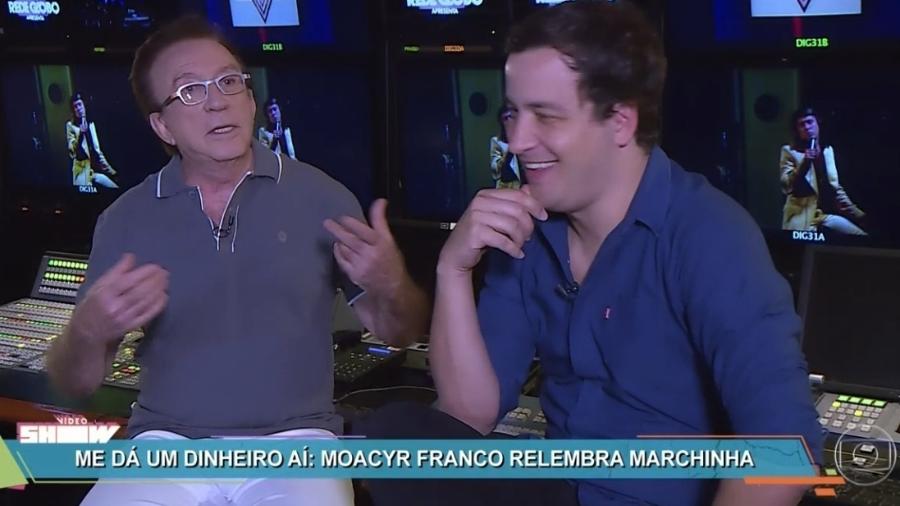 Moacyr Franco foi entrevistado por Rafael Cortez para o "Vídeo Show" - Reprodução/Globo