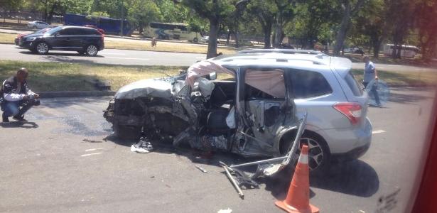 O acidente destruiu o carro do ator - Carolina Farias/UOL - Carolina Farias/UOL