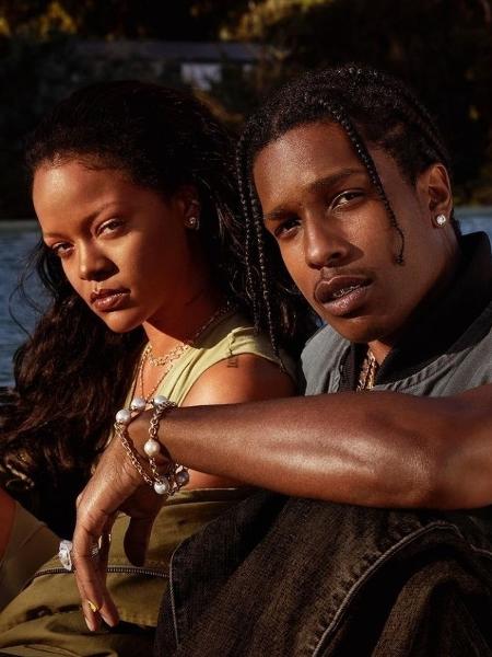 Rihanna e A$AP Rocky em campanha da Fenty Skin, marca de produtos da cantora - Reprodução/Instagram