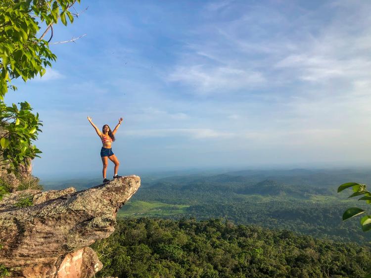 Thayná Mafra Almeida no Mirante Mão de Deus, em Roraima - Arquivo pessoal - Arquivo pessoal