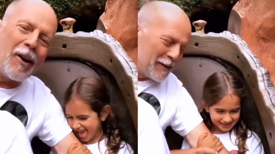 Esposa de Bruce Willis posta vídeo do ator se divertindo em parque - Reprodução/Instagram