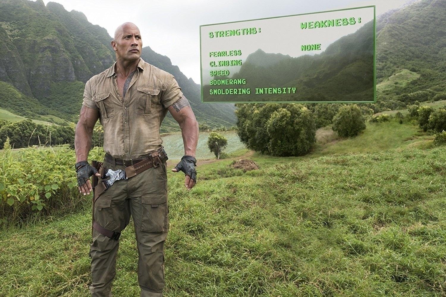 Dwayne Johnson em cena de "Jumanji" (2017) - Divulgação