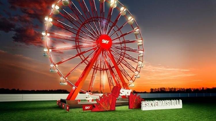 Projeção da nova roda-gigante do Lollapalooza, que em 2018 acontece nos dias 23, 24 e 25 de março - Divulgação - Divulgação