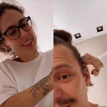 Gabi Brandt alisou o cabelo de Saulo Poncio - Reprodução / Instagram