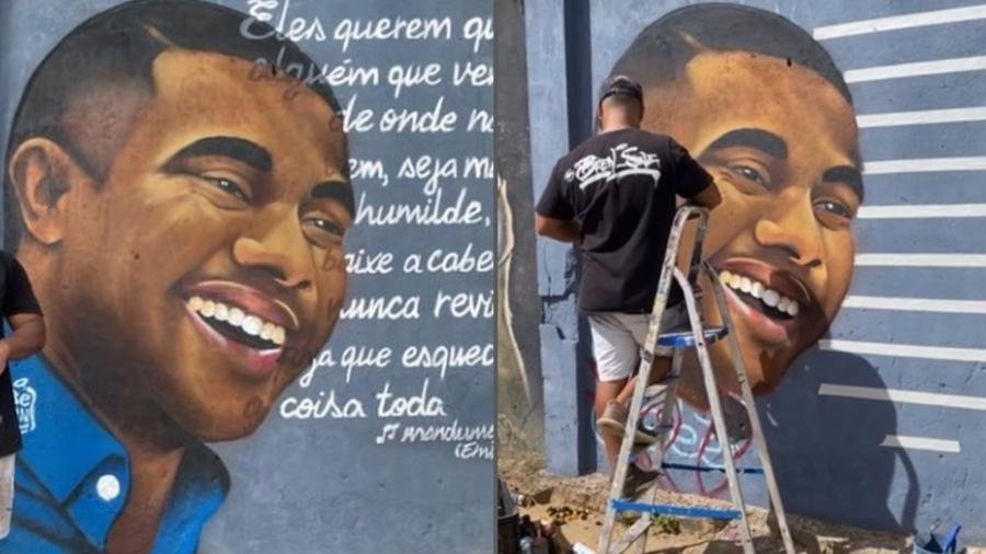 BBB 24: Davi ganha grafite em Cajazeiras, Salvador