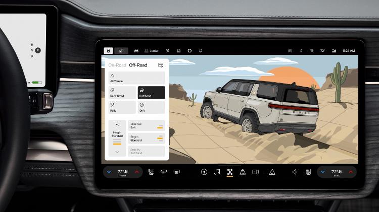Rivian é uma das marcas que não abre mão de investir no próprio sistema operacional do carro Rivian é uma das marcas que não abre mão de investir no próprio sistema operacional do carro