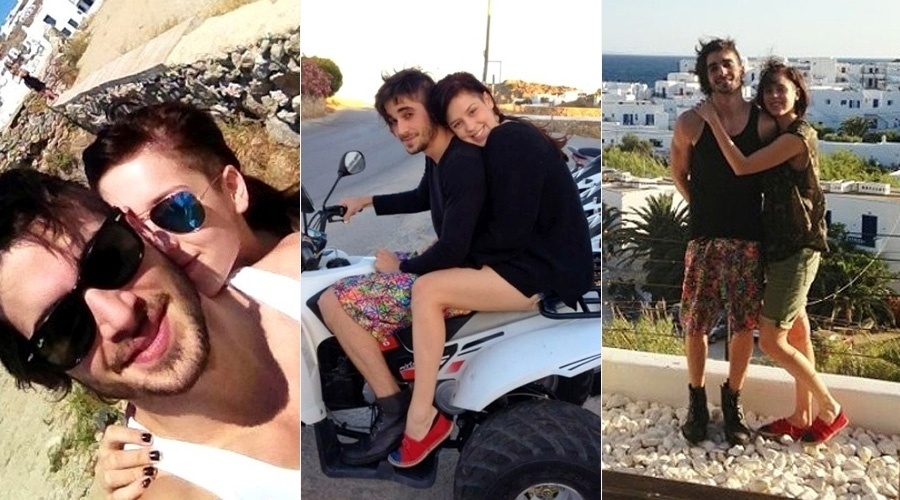 27.mai.2013 - Fiuk e Sophia Abrahão viajaram para a Grécia, O casal divulgou imagens da viagem pela internet. "Estou me sentindo a própria Afrodite", brincou a atriz