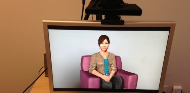 A "psicóloga" Ellie tem voz suave e consegue identificar a linguagem corporal do paciente - BBC