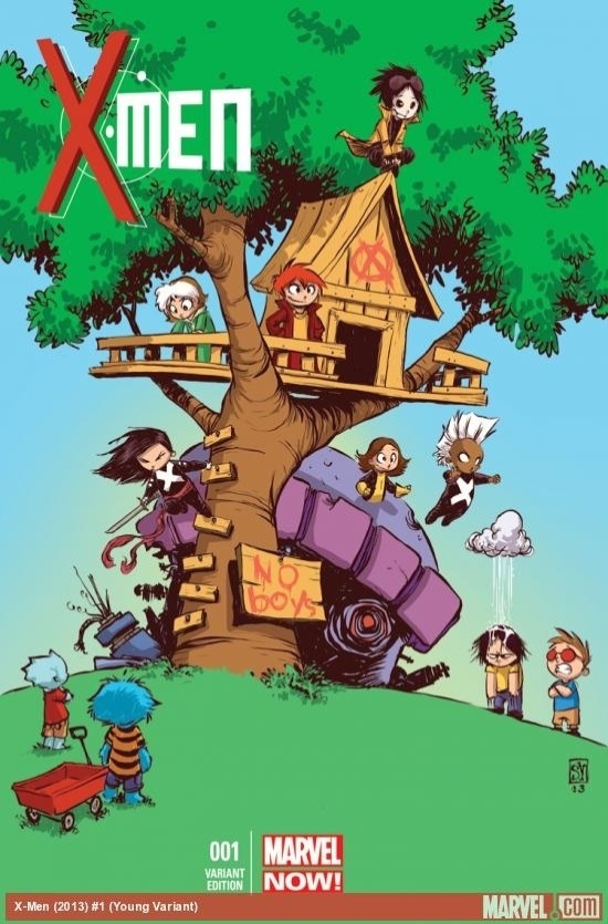 Os super-heróis de X-Men aparecem em versão infantil em capa alternativa do primeiro número da nova fase da revista - Reprodução/Marvel.com