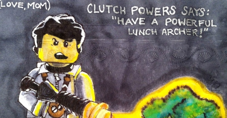 A artista e fotógrafa Nina Levy, de Nova York, encontrou uma forma criativa de divertir seus filhos na hora do lanche: ela desenha diariamente, há sete anos, os personagens favoritos das crianças em guardanapos, colocados em suas lancheiras da escola - Nina Levy/Caters