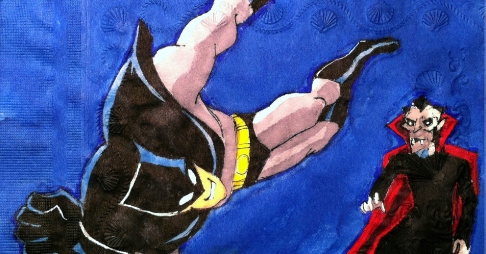 A artista e fotógrafa Nina Levy, de Nova York, encontrou uma forma criativa de divertir seus filhos na hora do lanche: ela desenha diariamente, há sete anos, os personagens favoritos das crianças em guardanapos, colocados em suas lancheiras da escola - Nina Levy/Caters