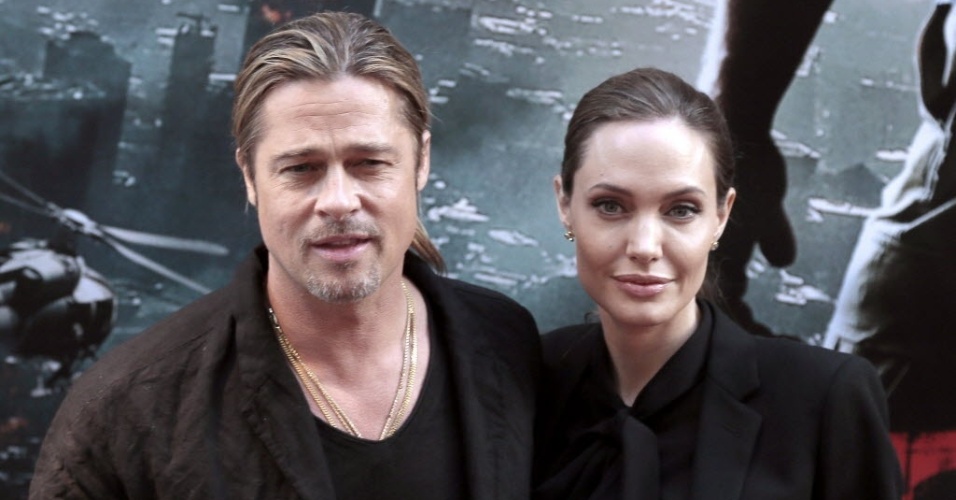 3.jun.2013 - Brad Pitt e Angelina Jolie na pré-estreia parisiense de 