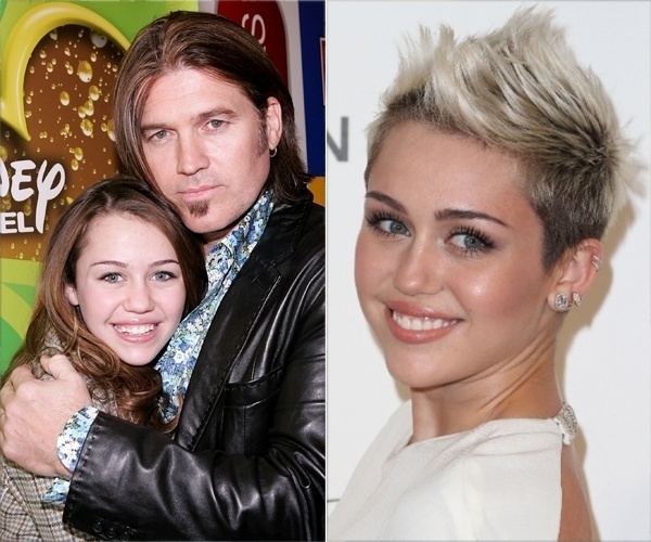 A ex-estrela da Disney Miley Cyrus, que é filha do músico country Billy Ray Cyrus, mudou radicalmente de estilo quando completou 19 anos