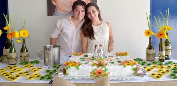 Aline Alves, 24 anos, e Diogo dos Santos, 28, organizaram a festa com ajuda dos familiares - Arquivo Pessoal