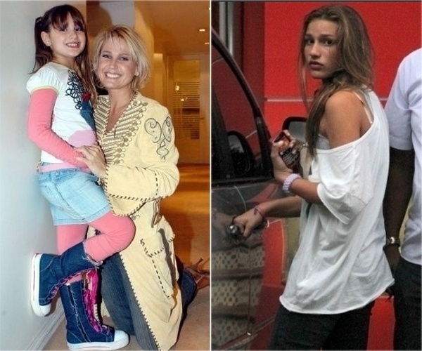 Já a filha de Xuxa, Sasha, tem mantido o visual de menina até os 14 anos