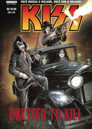 Os integrantes da banda Kiss viram gangsteres na HQ "Dressed To Kill", agora em português - Divulgação