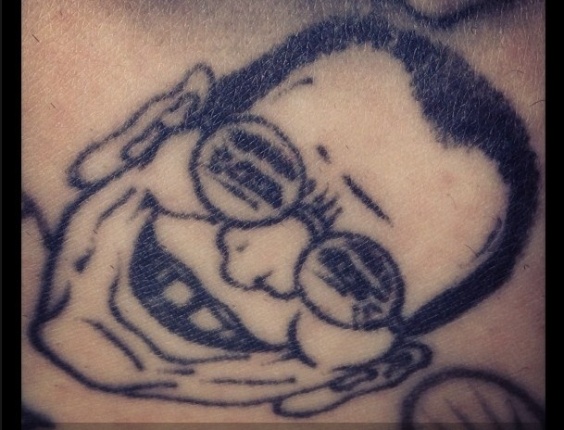 10.jun.2013 - Em seu Instagram, Kat Von D mostra tatuagem que fez em homenagem a David Letterman