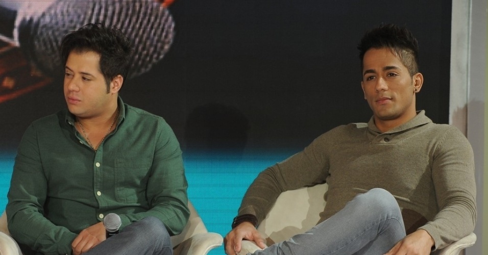 10.jun.2013 - Hugo e Thiago em coletiva de imprensa do programa "Festival Sertanejo", do SBT - Francisco Cepeda/AgNews