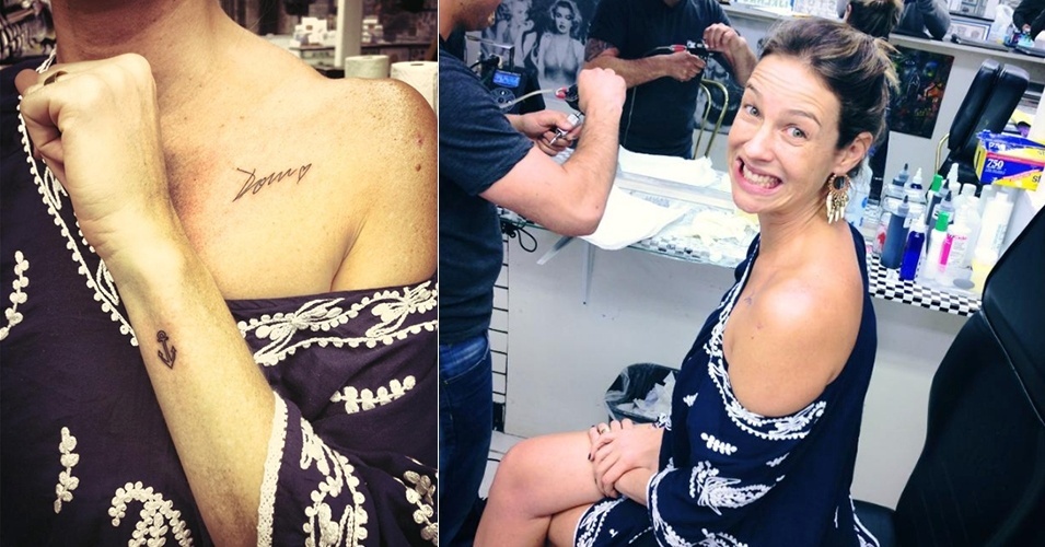 8.jun.2013 - Luana Piovani publica foto em seu Facebook das tatuagens que fez em homenagem ao filho e ao marido