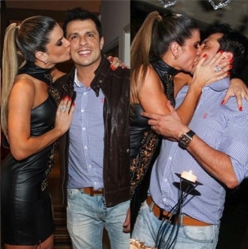 12.jun.2013 - Mirella Santos publica foto dando beijos no marido Werllington Muniz, o Ceará