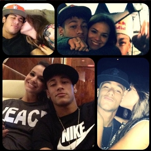 12.jun.2013 - O jogador Neymar publicou montagem de fotos ao lado da namorada Bruna Marquezine no Dia dos Namorados
