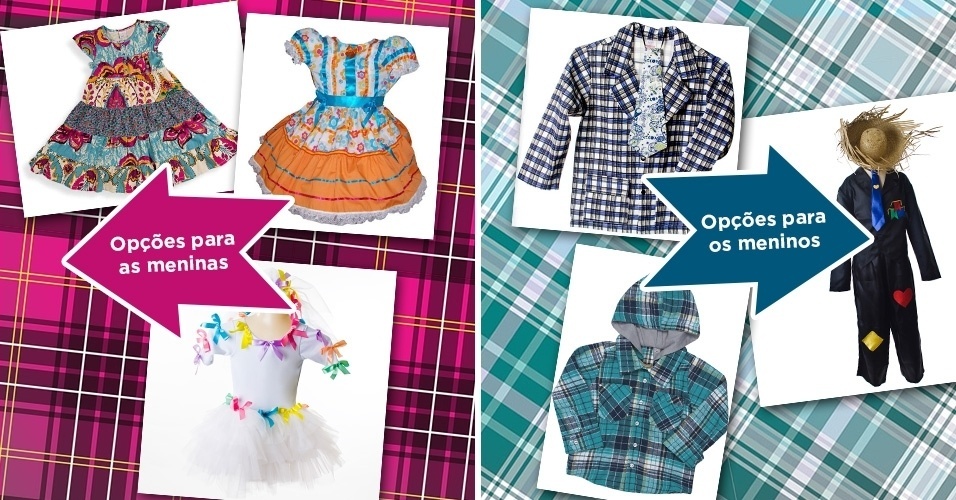 Álbum com opções de looks juninos - Divulgação