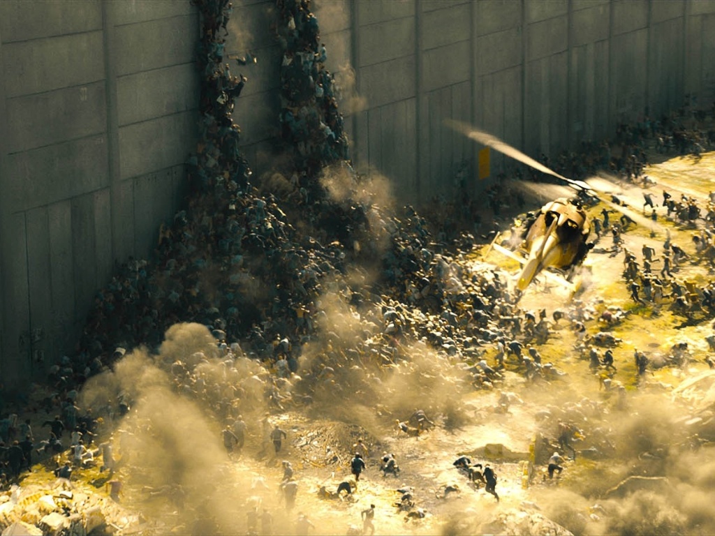 Cena de "Guerra Mundial Z", de Marc Forster e estrelado por Brad Pitt - Divulgação / Paramount