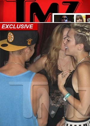 Miley Cyrus e Justin Bieber são flagrados juntos em casa noturna de Los Angeles