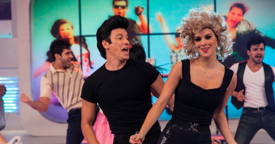 12.jun.2013 - Rodrigo Faro e Vera Viel dançam como casal protagonista de "Grease" no "O Melhor do Brasil"