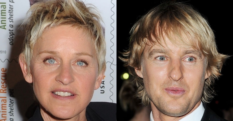 A atriz e apresentadora Ellen DeGeneres e o ator Owen Wilson