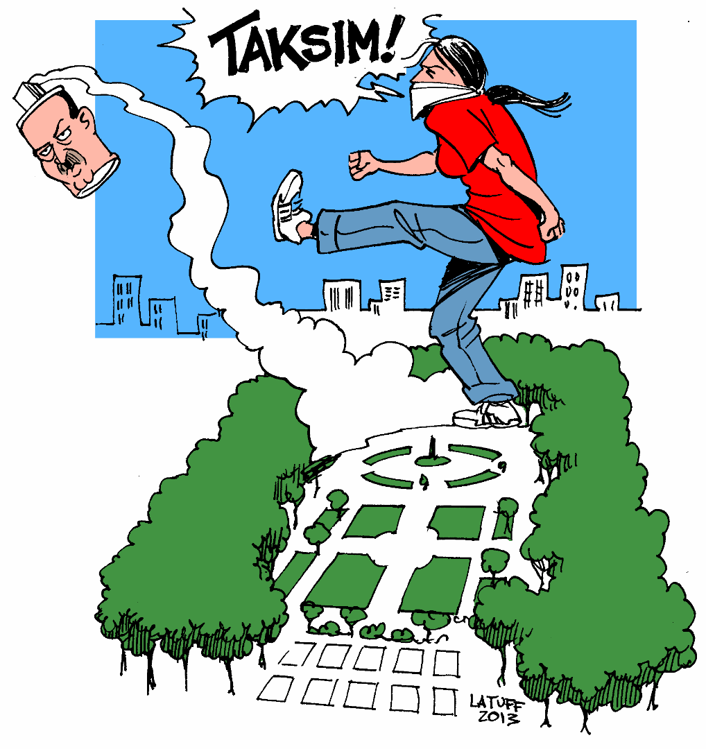 Rosto de Erdogan vira bomba de gás lacrimogêneo - Carlos Latuff/Divulgação