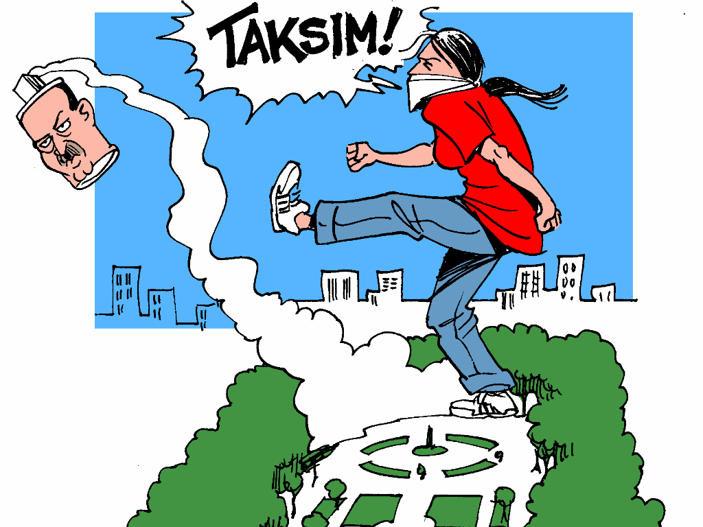 Rosto de Erdogan vira bomba de gás lacrimogêneo - Carlos Latuff/Divulgação