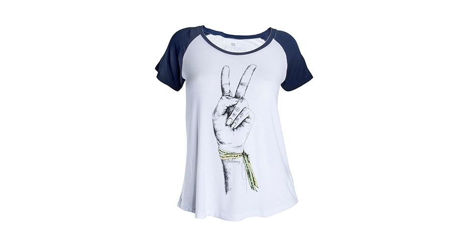 Camiseta com o sinal de paz e amor; R$ 129,90, na Billabong (www.billabong.com.br) Preço pesquisado em junho de 2013 e sujeito a alterações - Divulgação