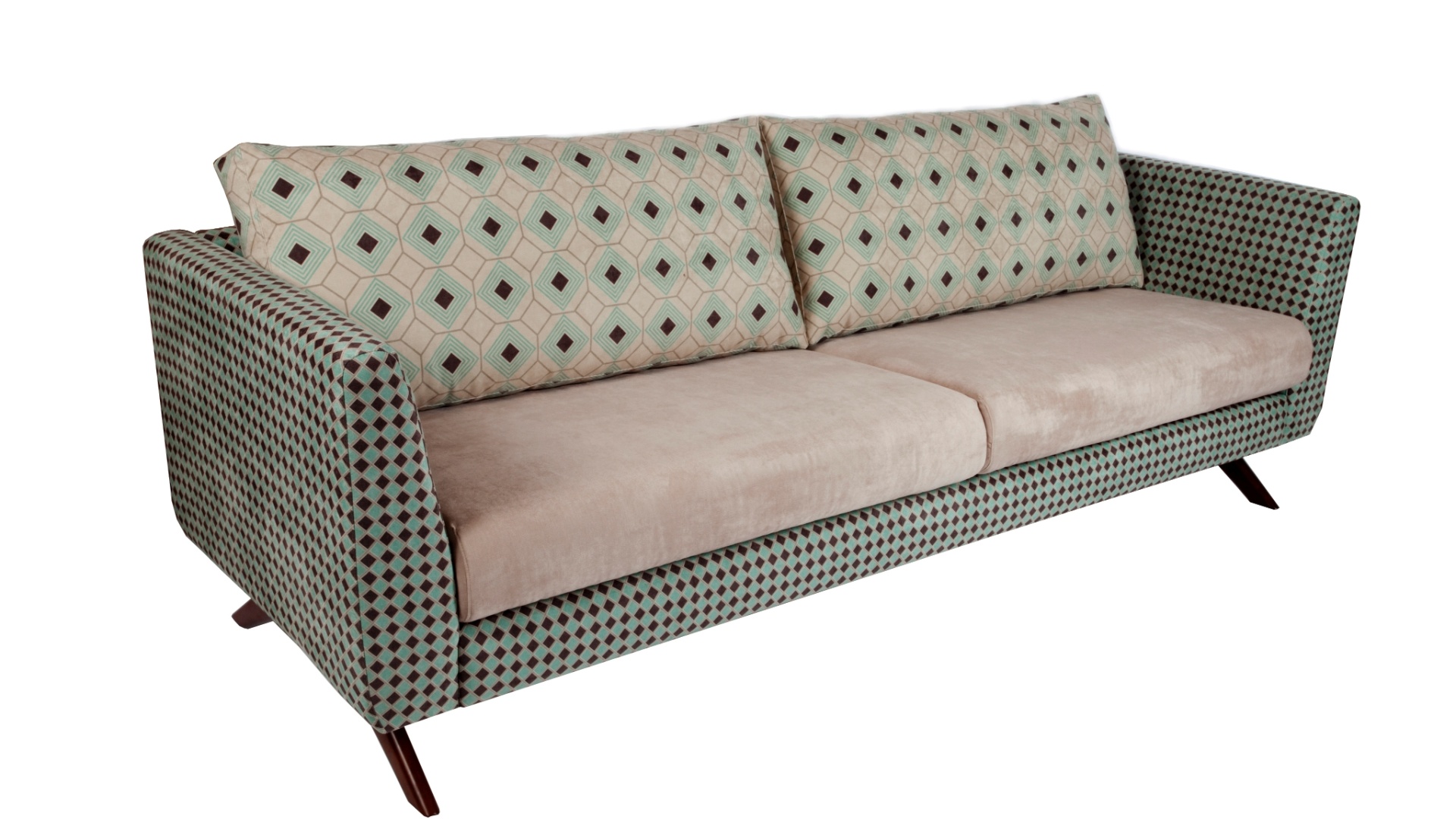 O sofá George, de quatro lugares, tem base de madeira e almofadas removíveis. A peça mede 176 cm por 85 cm por 88 cm e pode ser comprada na Estar Móveis (www.estarmoveis.com.br) por R$ 2.391,33 I Preços pesquisados em junho de 2013 e sujeitos a alterações - Divulgação