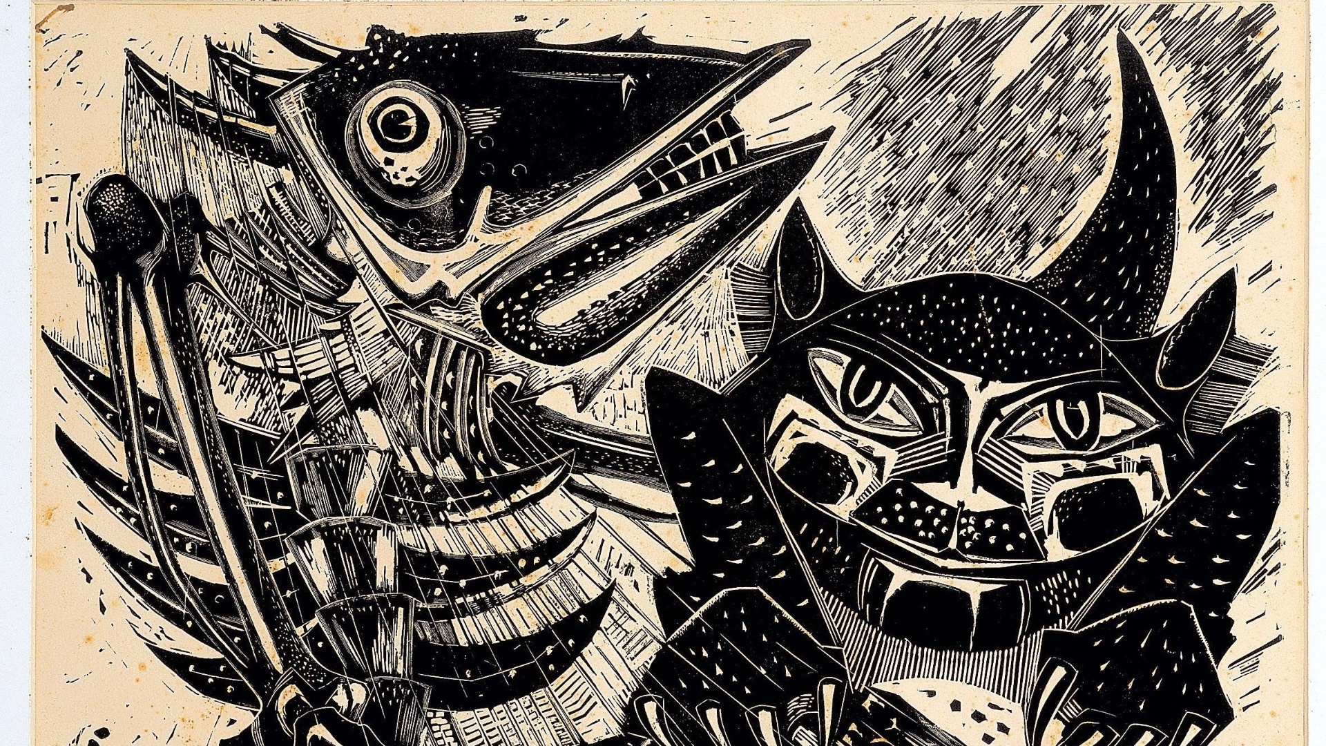 Xilogravura de Marcelo Grassmann feita em 1954 - Divulgação