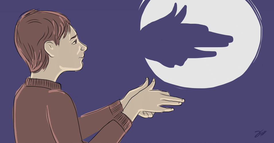 ilustração de cachorro para o álbum de animais com sombras - Jeff Camargo/UOL