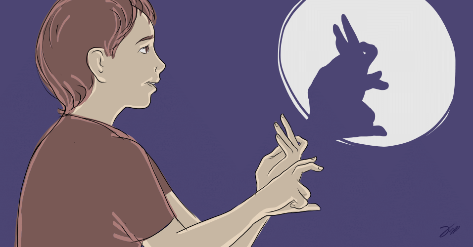 ilustração de coelho para o álbum de animais com sombras - Jeff Camargo/UOL