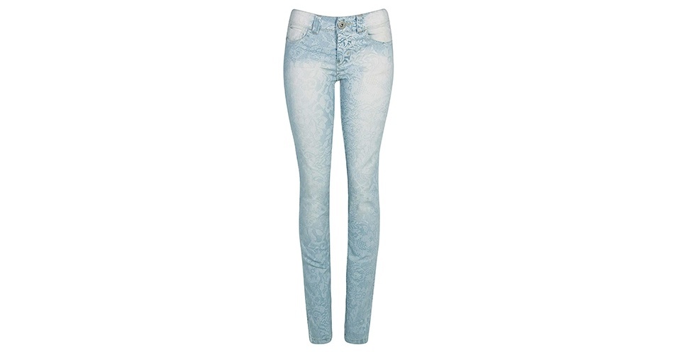 Calca jeans skinny estampada; R$ 99,90, na Renner (www.renner.com.br) Preços pesquisados em junho de 2013 e sujeitos a alterações - Divulgação