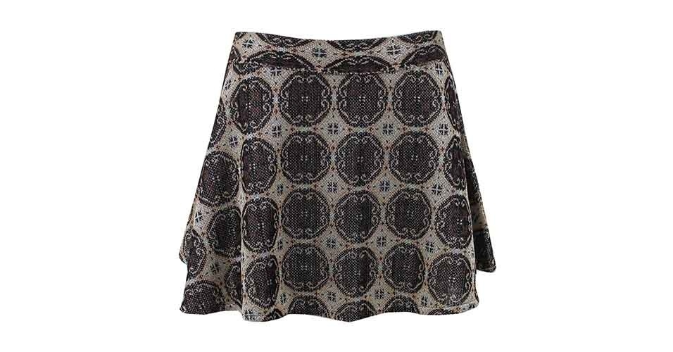 Mini saia; R$ 349,00, na Cecília Prado (www.ceciliaprado.com.br) Preços pesquisados em junho de 2013 e sujeitos a alterações - Divulgação