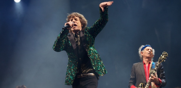 Mick Jagger com a banda Rolling Stones